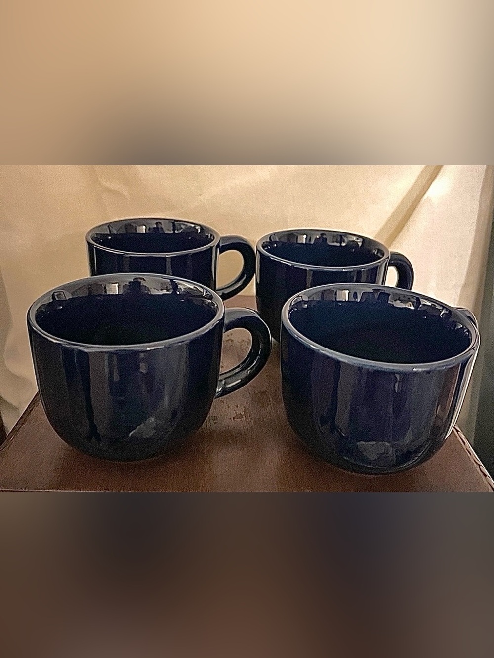Gibson Cobalt Blue Two-Toned Mugs Excellent Condition Set of 4